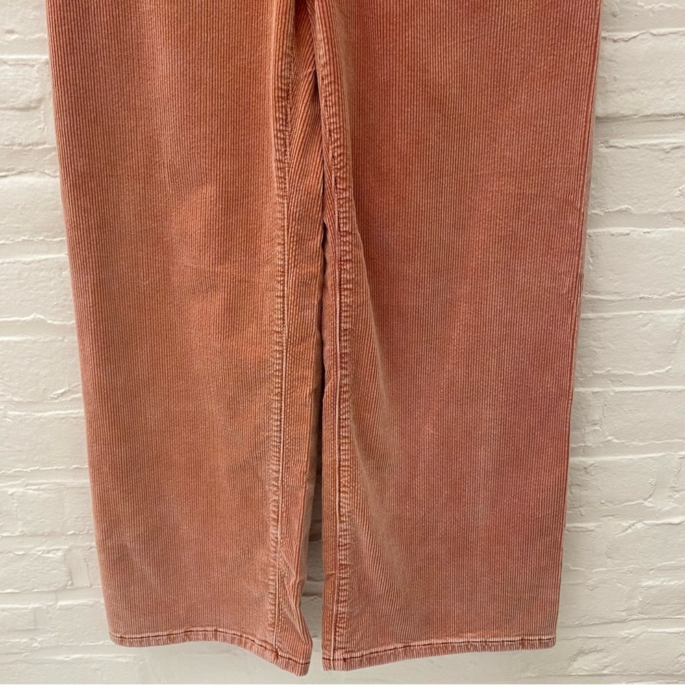 Anthropologie || Pilcro Ultra High-Rise Wide Leg Cropped Corduroy Pants Pink 26 - Picture 3 of 10